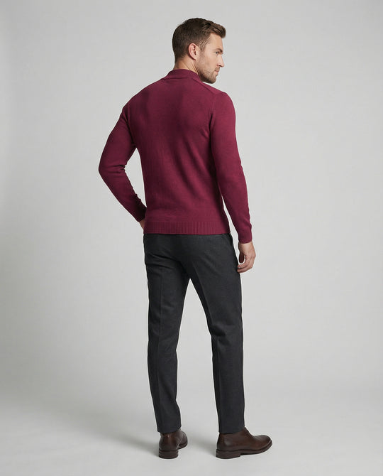 Herren eleganter Pullover mit Stehkragen R&B