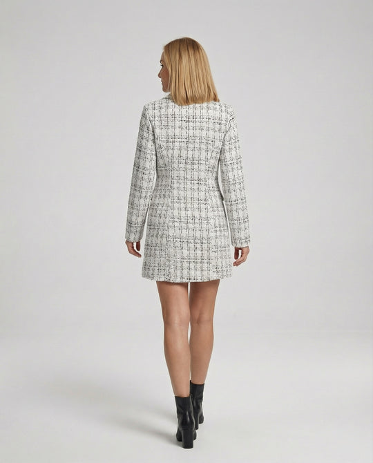Damen Blazer Mantel Tweed