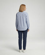 Damen Bluse mit Streifen und klassischem Kragen