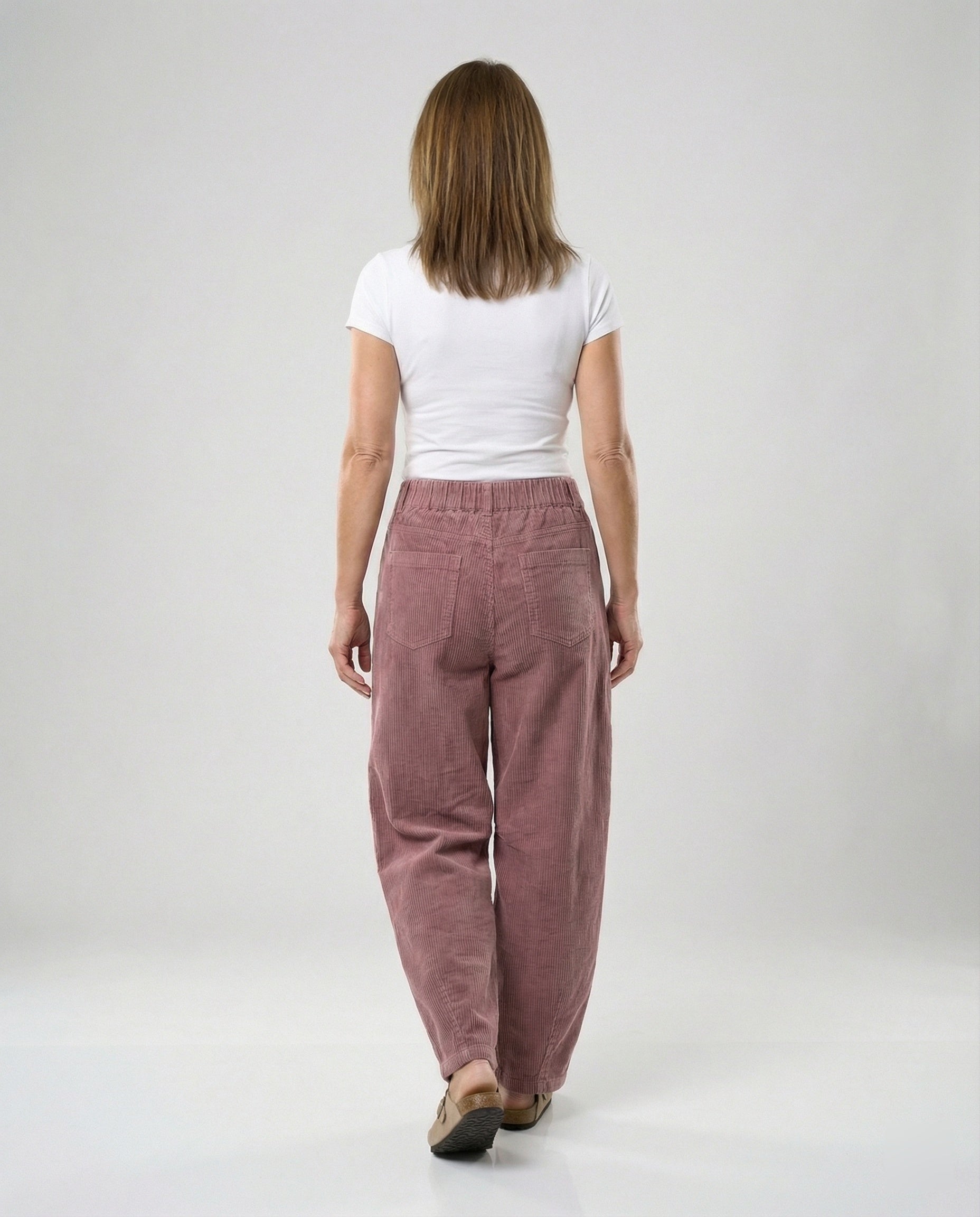 Damen Cordhose Damen weit High Waist