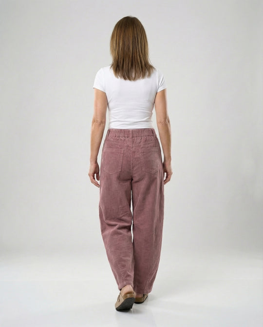 Damen Cordhose Damen weit High Waist