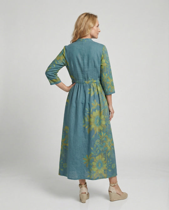 Maxikleid Damen Lässig mit Tunnelzug