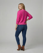 Strickjacke Damen kuschelig mit V-Ausschnitt und Knopfdetails