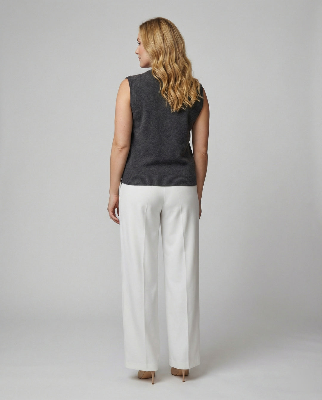 Damen Strickweste elegant mit Knopfverschluss