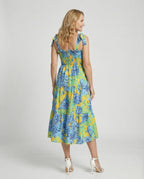 Damen Maxikleid Sommer mit Stufenrock