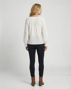 Damen Boho Blusentop mit Spitze Sommer