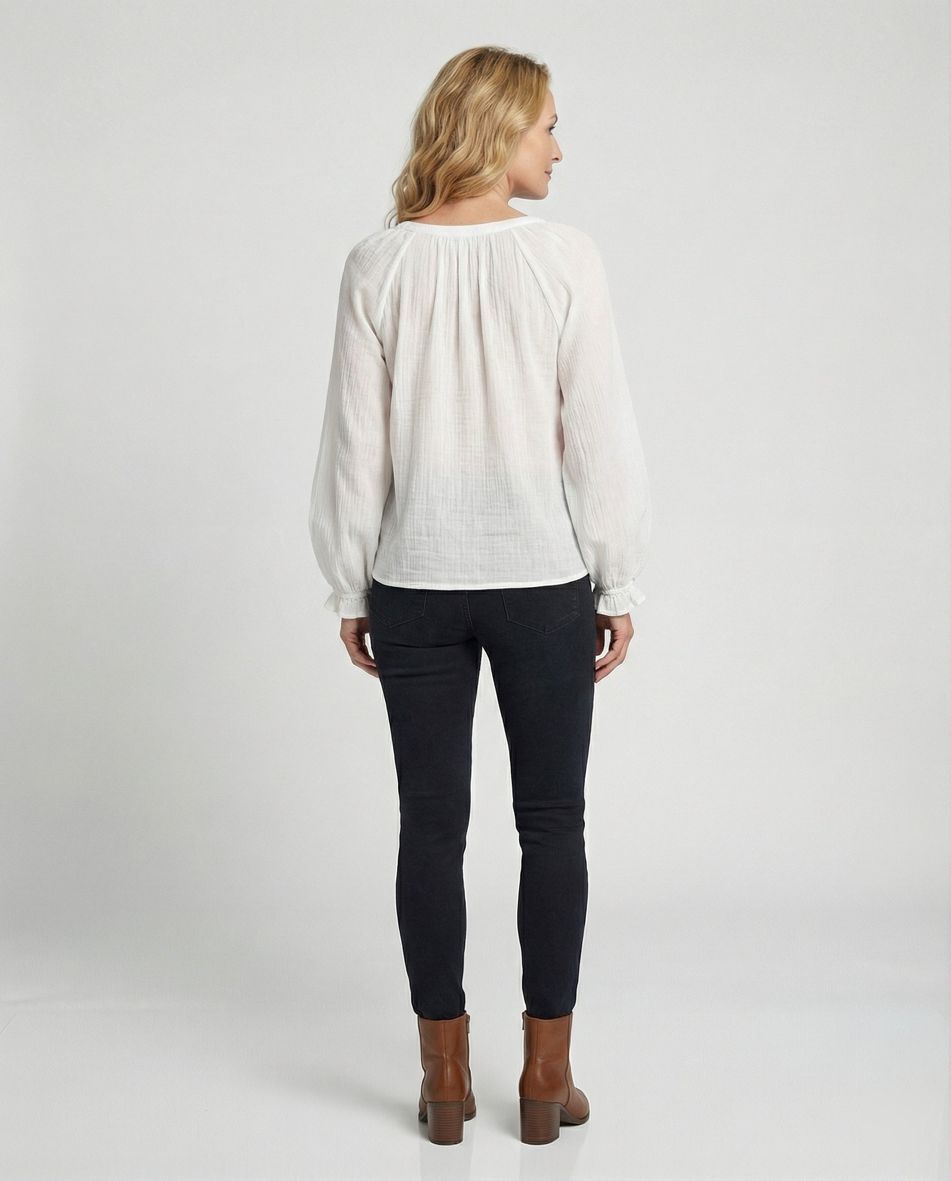 Damen Boho Blusentop mit Spitze Sommer