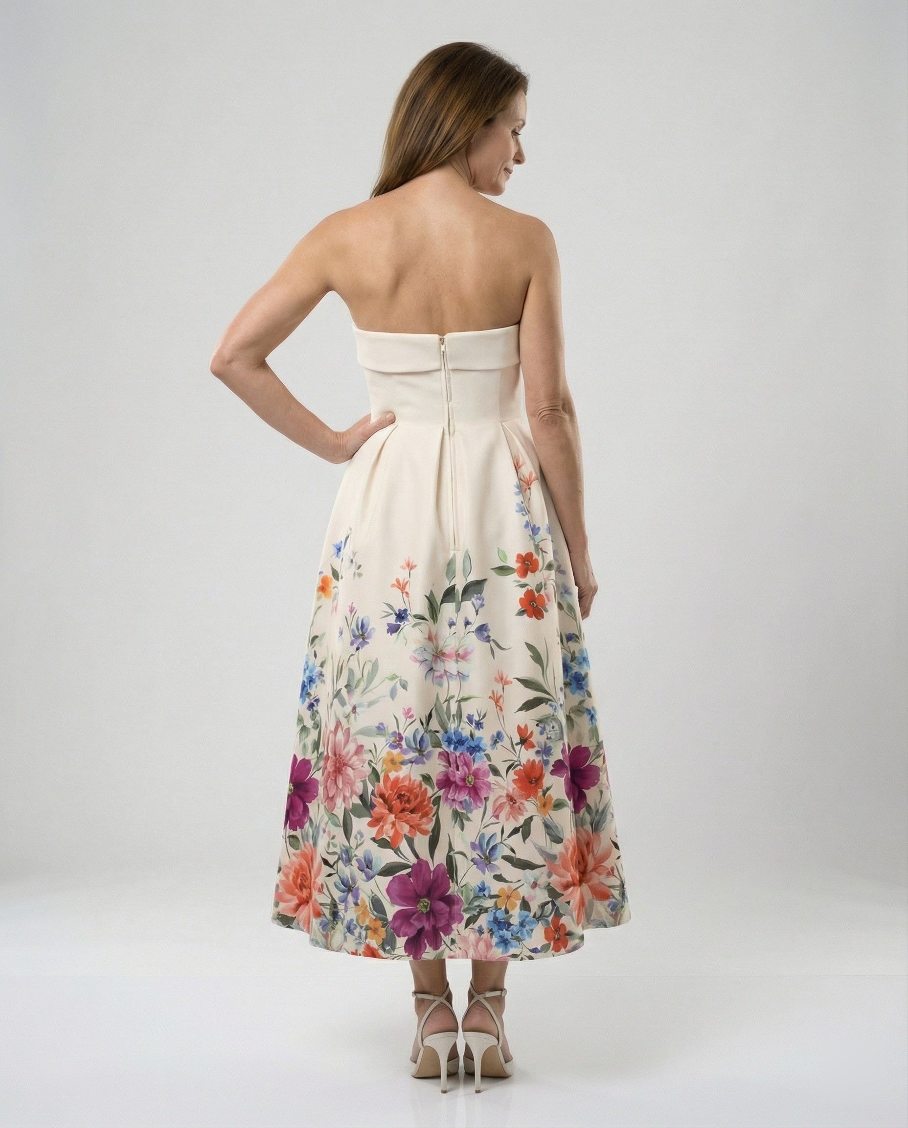Damen Abendkleid trägerlos mit Korsage