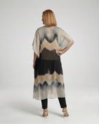 Damen Kaftan Kleid Chiffon V-Ausschnitt