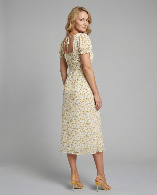 Damen Maxikleid romantisch Smok