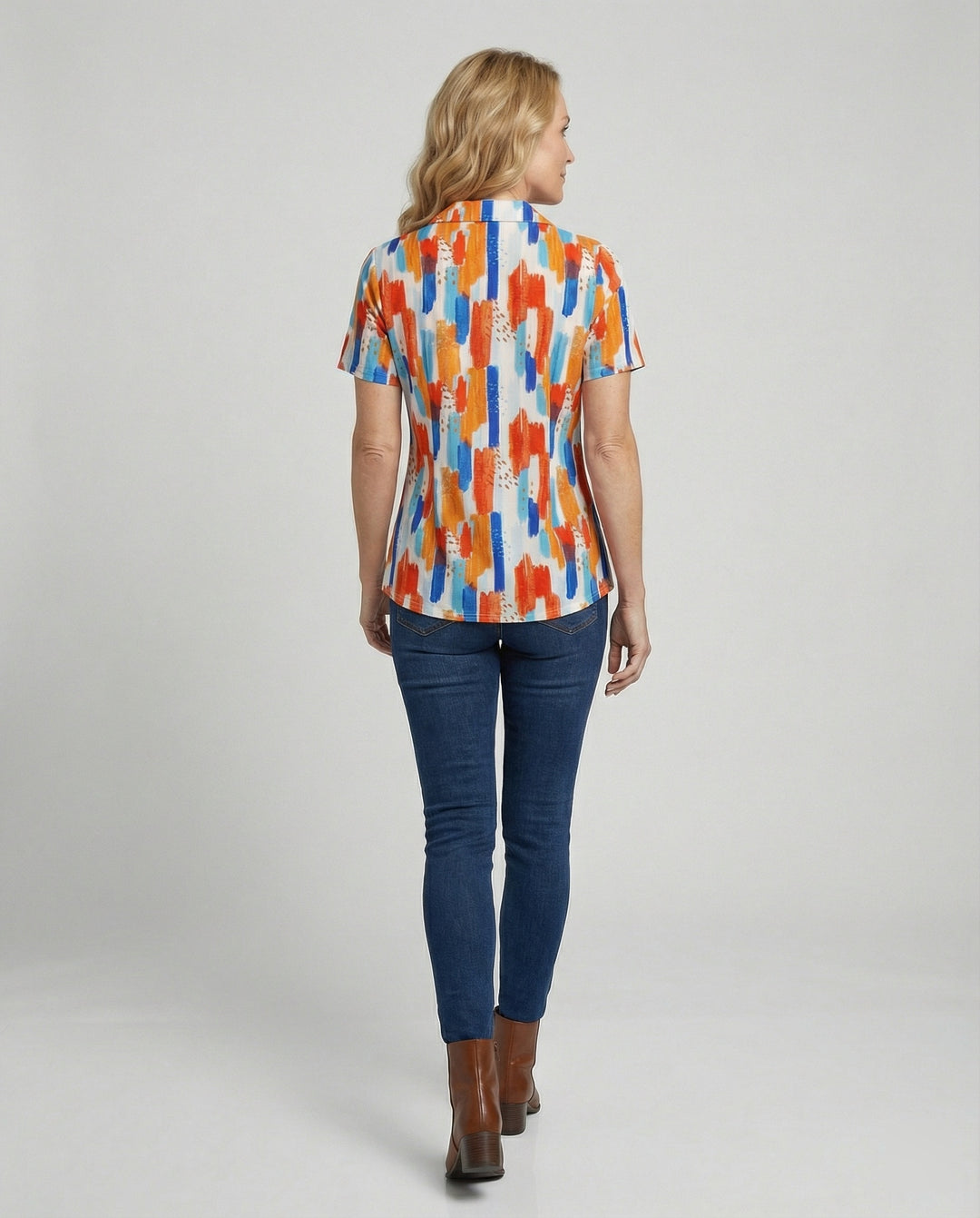 Bluse Damen Kurzarm Print