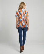 Bluse Damen Kurzarm Print