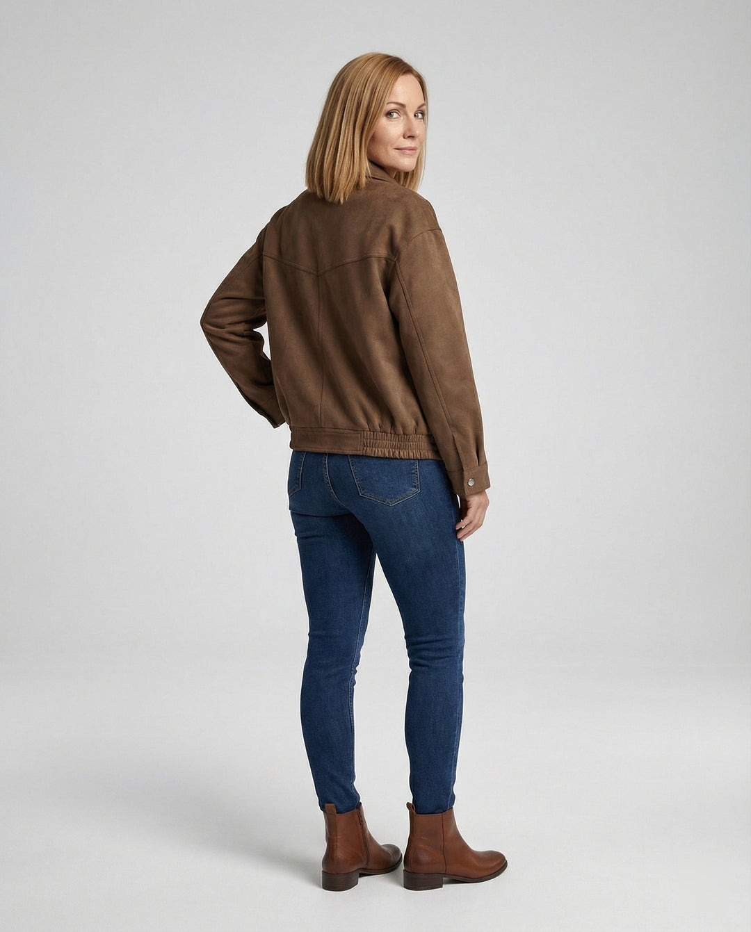 Freizeitkleidung Damen Velours Jacke Weit