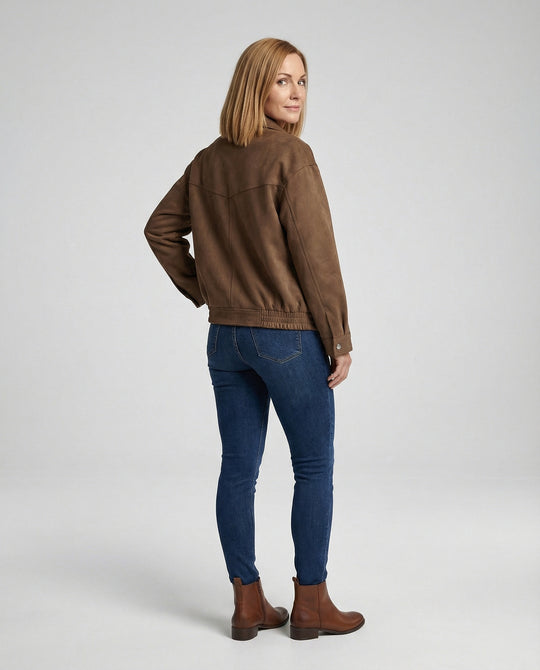 Freizeitkleidung Damen Velours Jacke Weit
