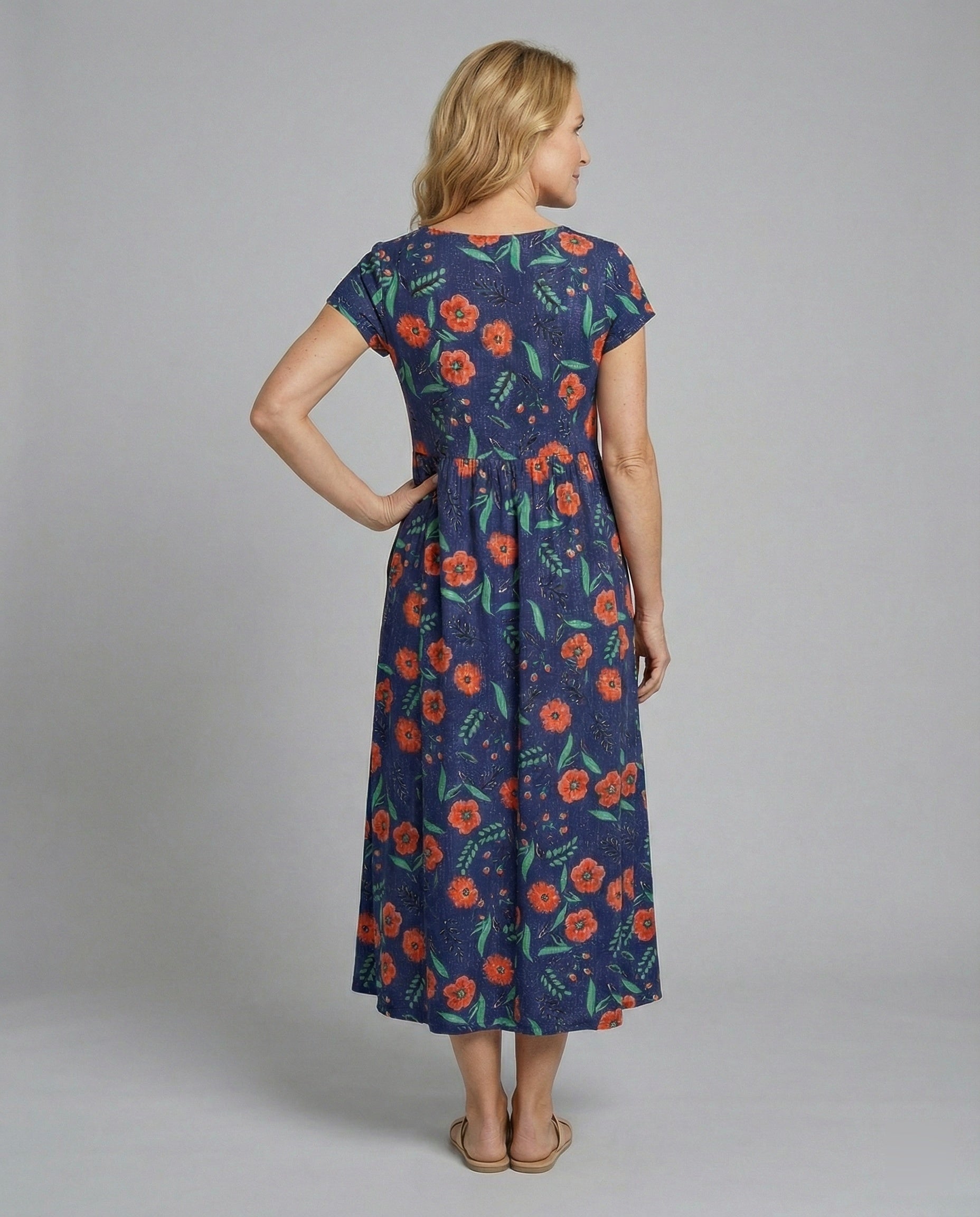 Damen Maxikleid Patchwork A-Linie