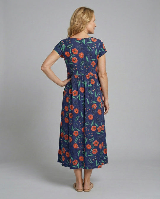 Damen Maxikleid Patchwork A-Linie