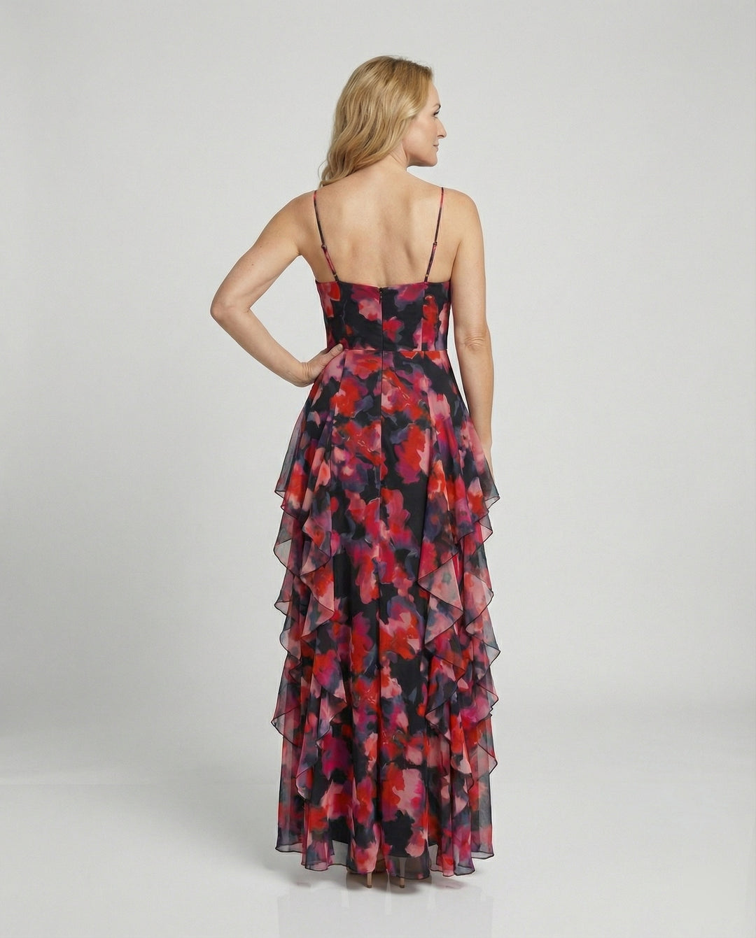 Damen Blumenkleid Maxikleid Chiffon
