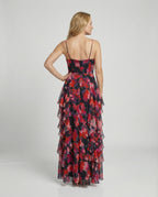 Damen Blumenkleid Maxikleid Chiffon