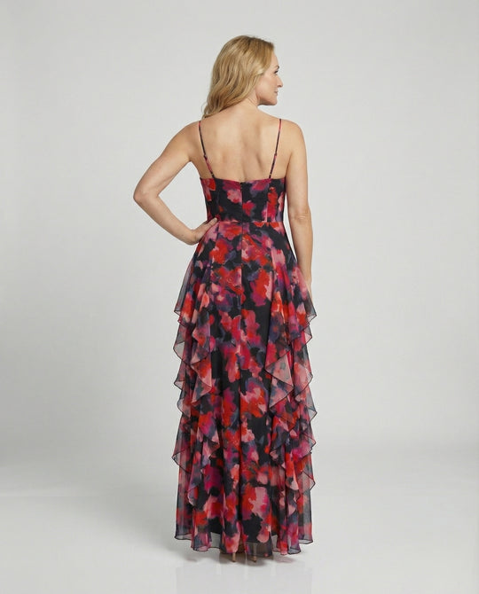 Damen Blumenkleid Maxikleid Chiffon
