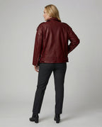 Damen Bikerjacke mit Reißverschlussdetails