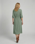 Damen Hemdblusenkleid mit Kordelzug