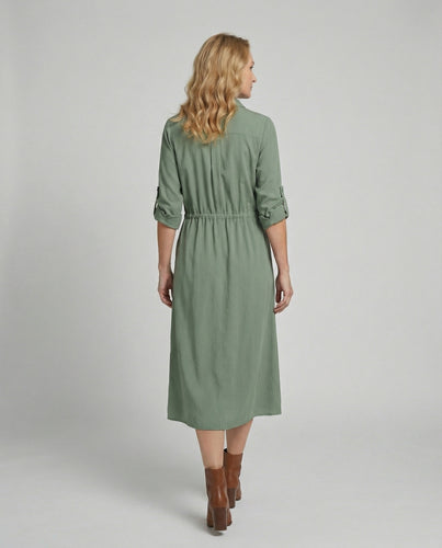 Damen Hemdblusenkleid mit Kordelzug