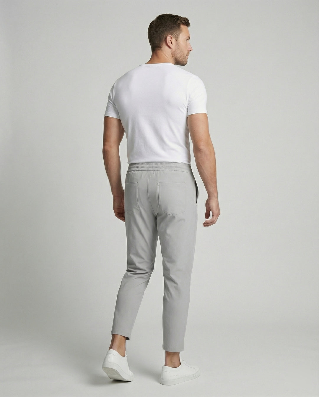 Herren leichte Freizeit-Hose mit verstellbarem Bund und modernen Seitentaschen R&B