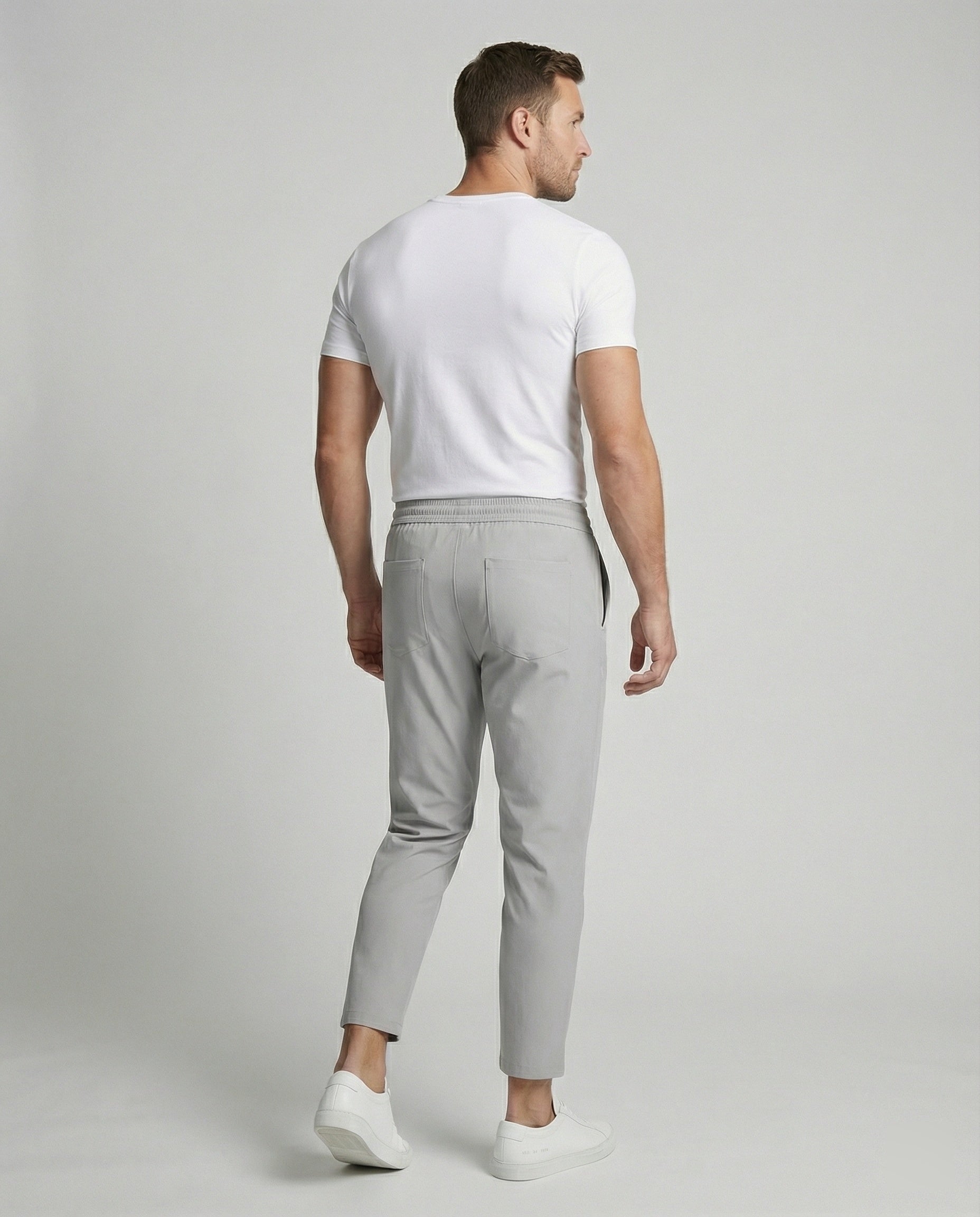 Herren leichte Freizeit-Hose mit verstellbarem Bund und modernen Seitentaschen