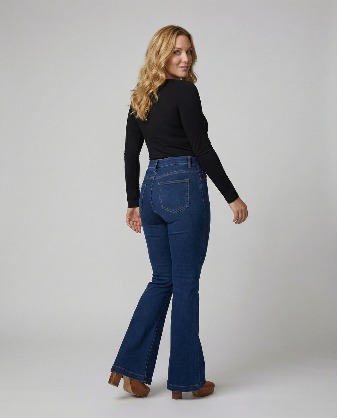 Damen High-Waist Schlagjeans R&B