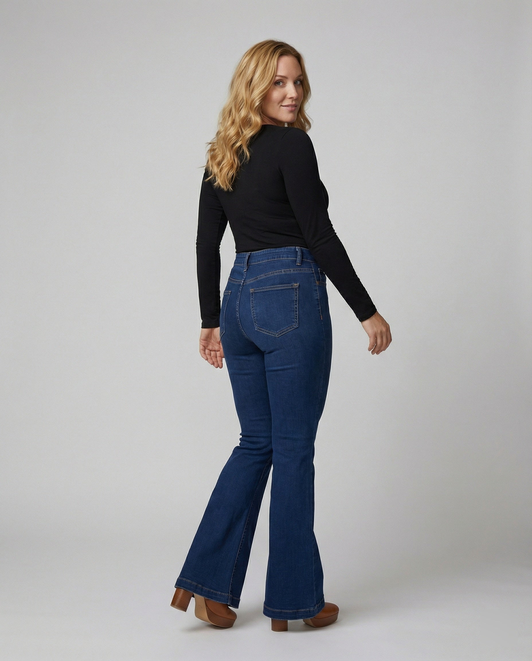 Damen High-Waist Schlagjeans R&B
