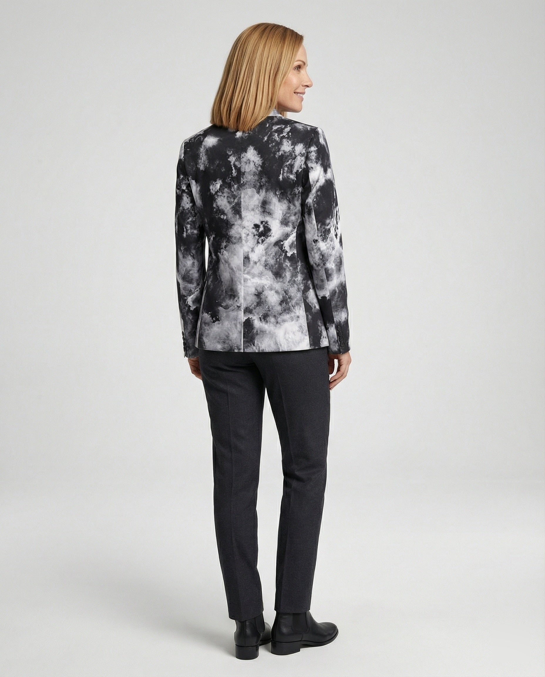 Damen Kurzblazer mit Print und Revers