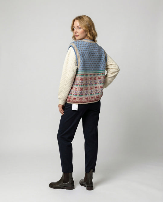 Damen Woll Strickjacke mit übergroßem Druck & Gemütlichem Design | R&B