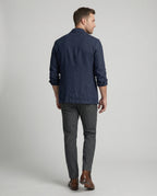 Herren Leichte Leinenjacke mit doppelter Knopfleiste