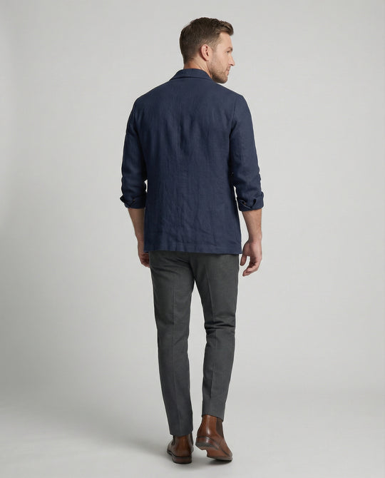 Herren Leichte Leinenjacke mit doppelter Knopfleiste