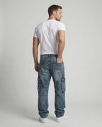 Herren Cargo Jeans weit mit Taschen