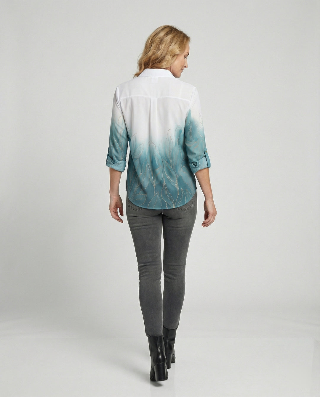 Leinenoptik Bluse Damen Floral