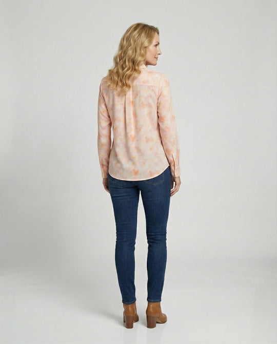 Damen Bluse Chiffon Aquarell