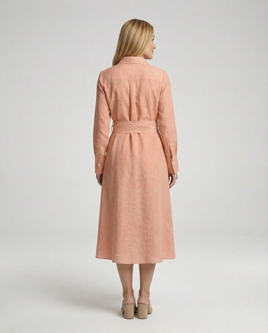 Leinen Freizeitkleid Damen Hemdkleid