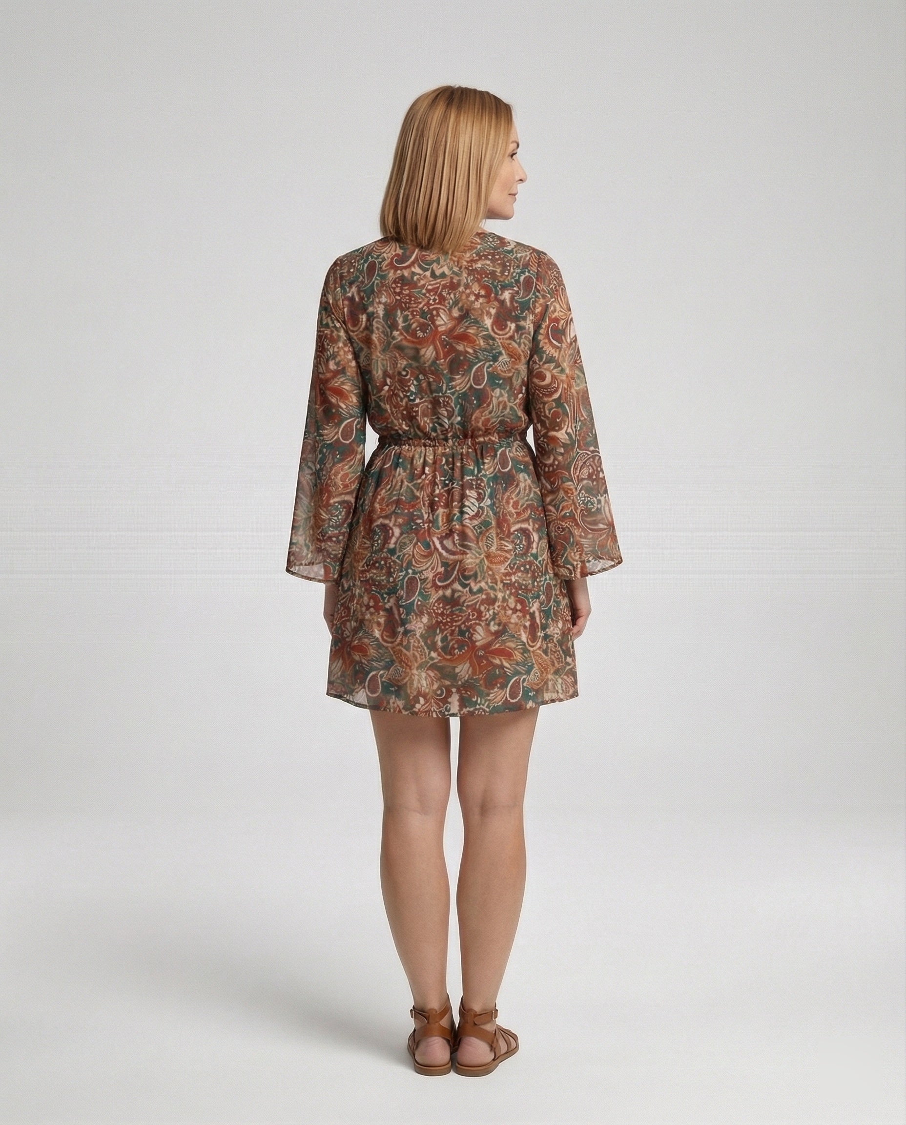 Blumenkleid Damen Paisley Minikleid