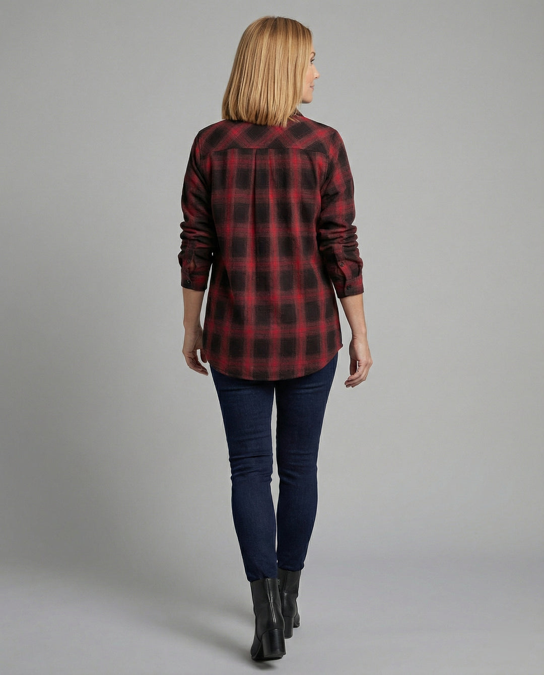 Damen Hemdjacke Flanell Karo