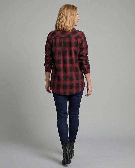 Damen Hemdjacke Flanell Karo