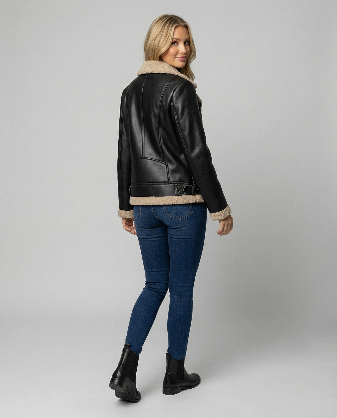 Steppjacke Damen mit warmem Kragen im Retro-Stil