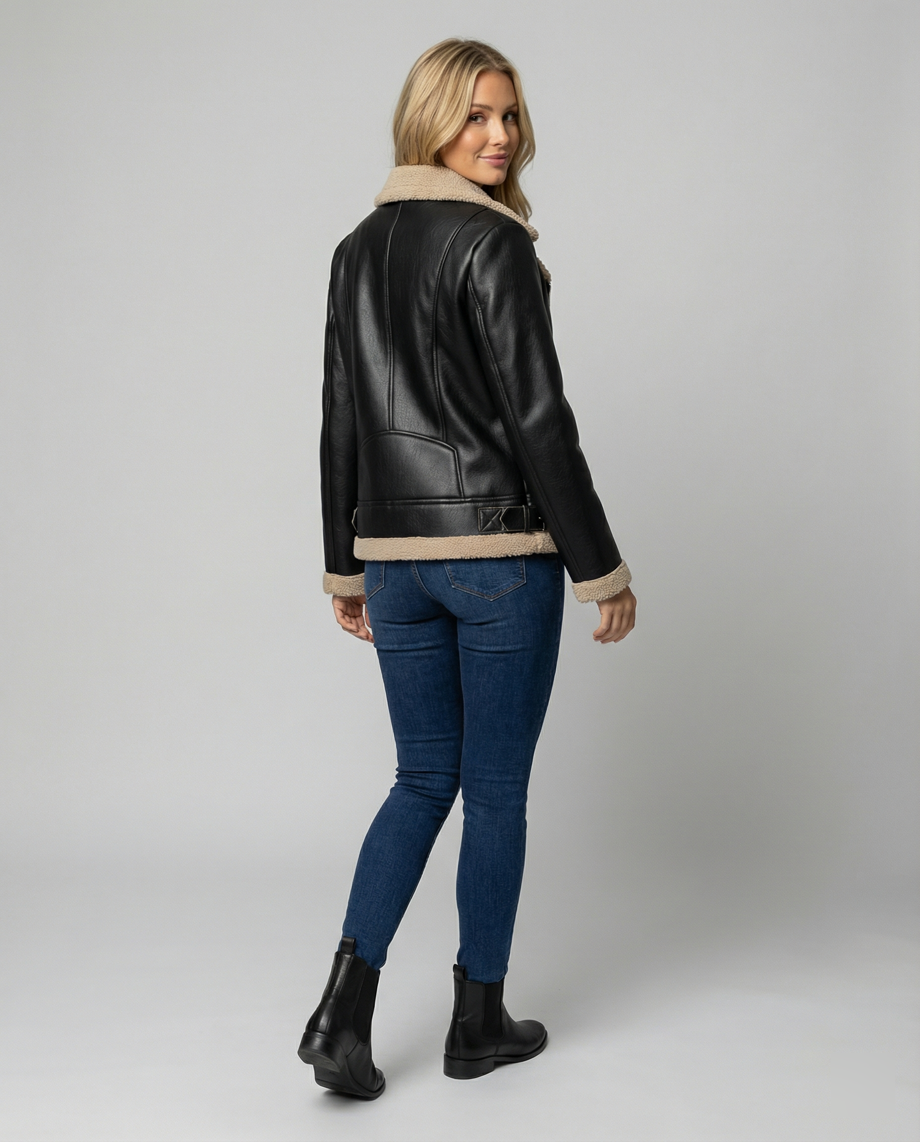 Steppjacke Damen mit warmem Kragen im Retro-Stil