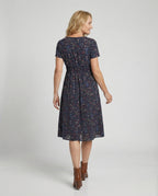 Damen Midikleid gesmokte Taille