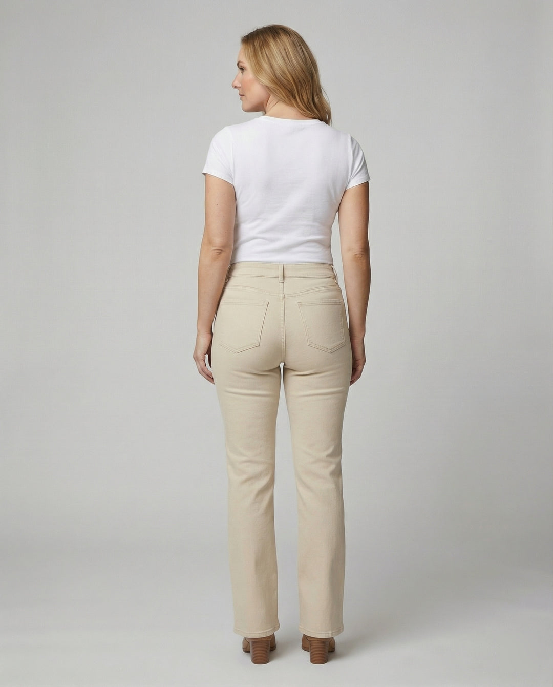Damen Flared Stoffhose mit hohem Bund