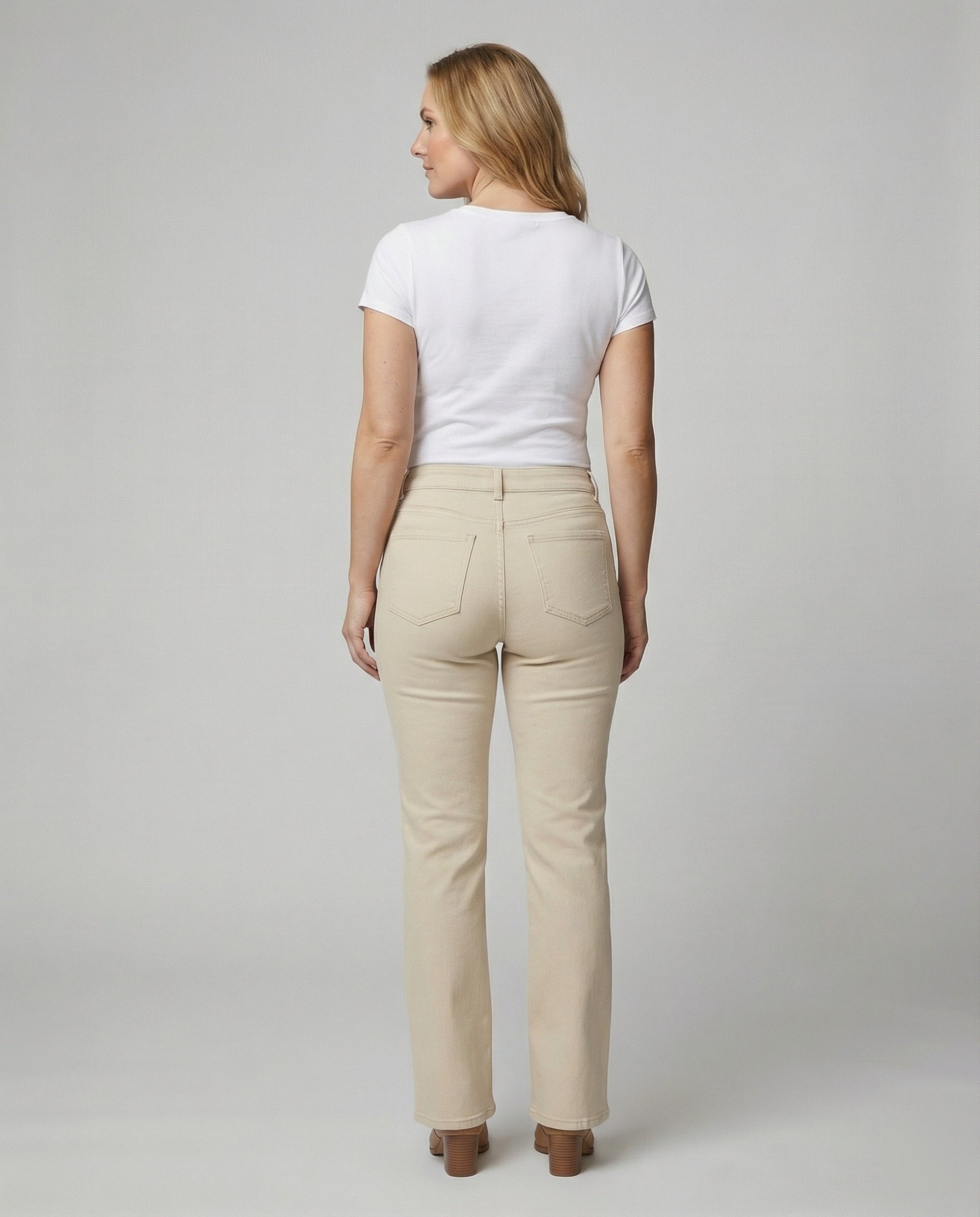 Damen Flared Stoffhose mit hohem Bund