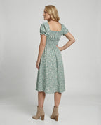 Damen Blumenkleid Sommer knielang