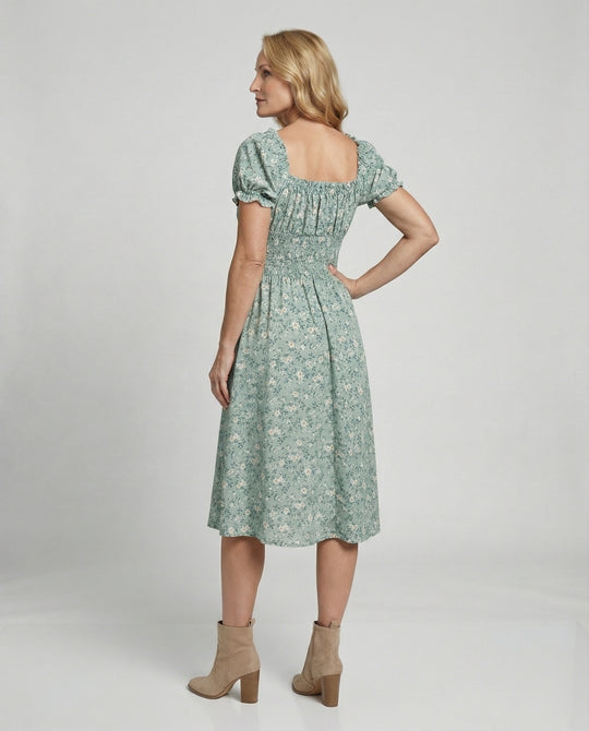 Damen Blumenkleid Sommer knielang
