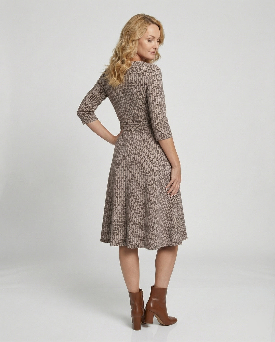 Damen Midikleid A-Linie elegant