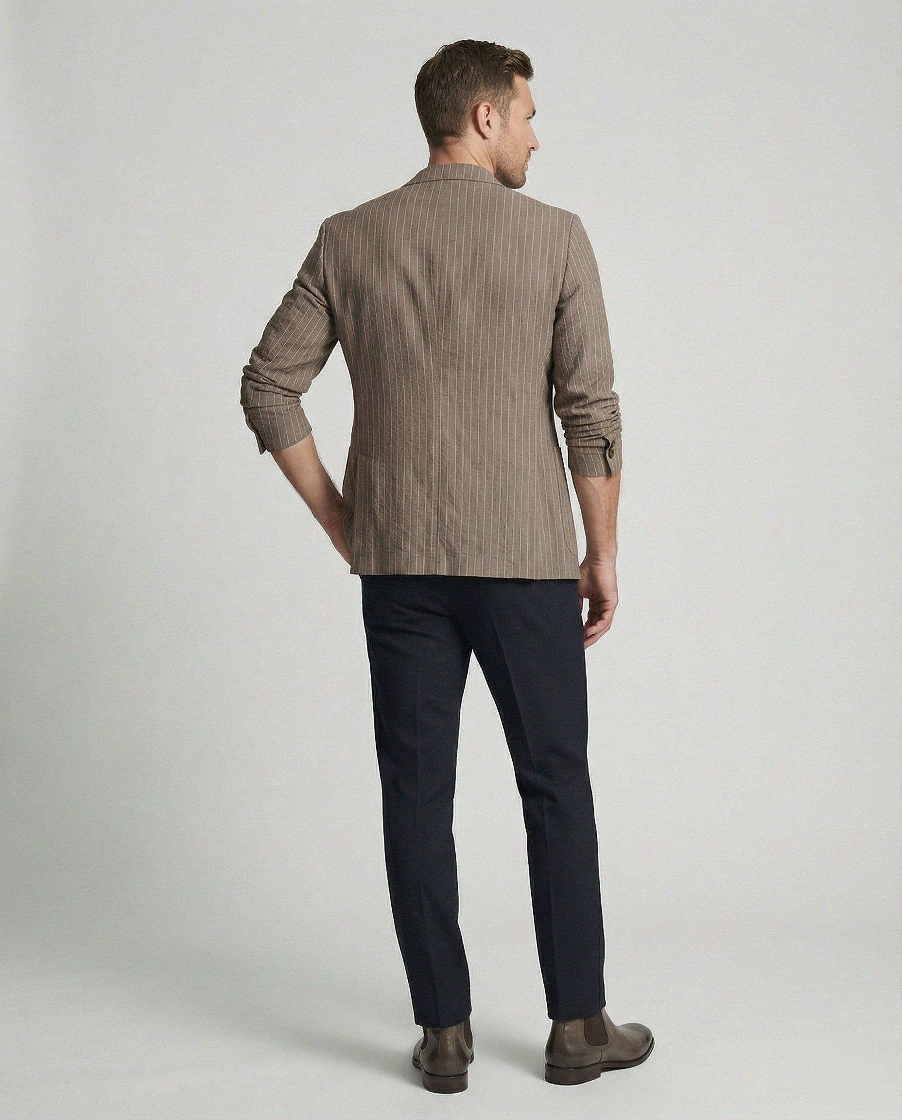 Herren Nadelstreifen Sakko Slim Fit Sommer